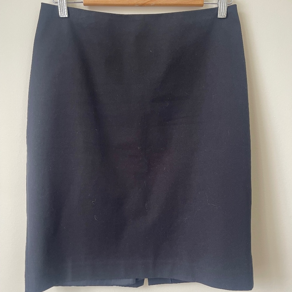 Talbots Black Cotton Pencil Skirt